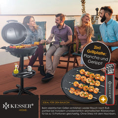 KESSER® Elektrische grill 2in1 tafelgrill - 2400 Watt - Zwart