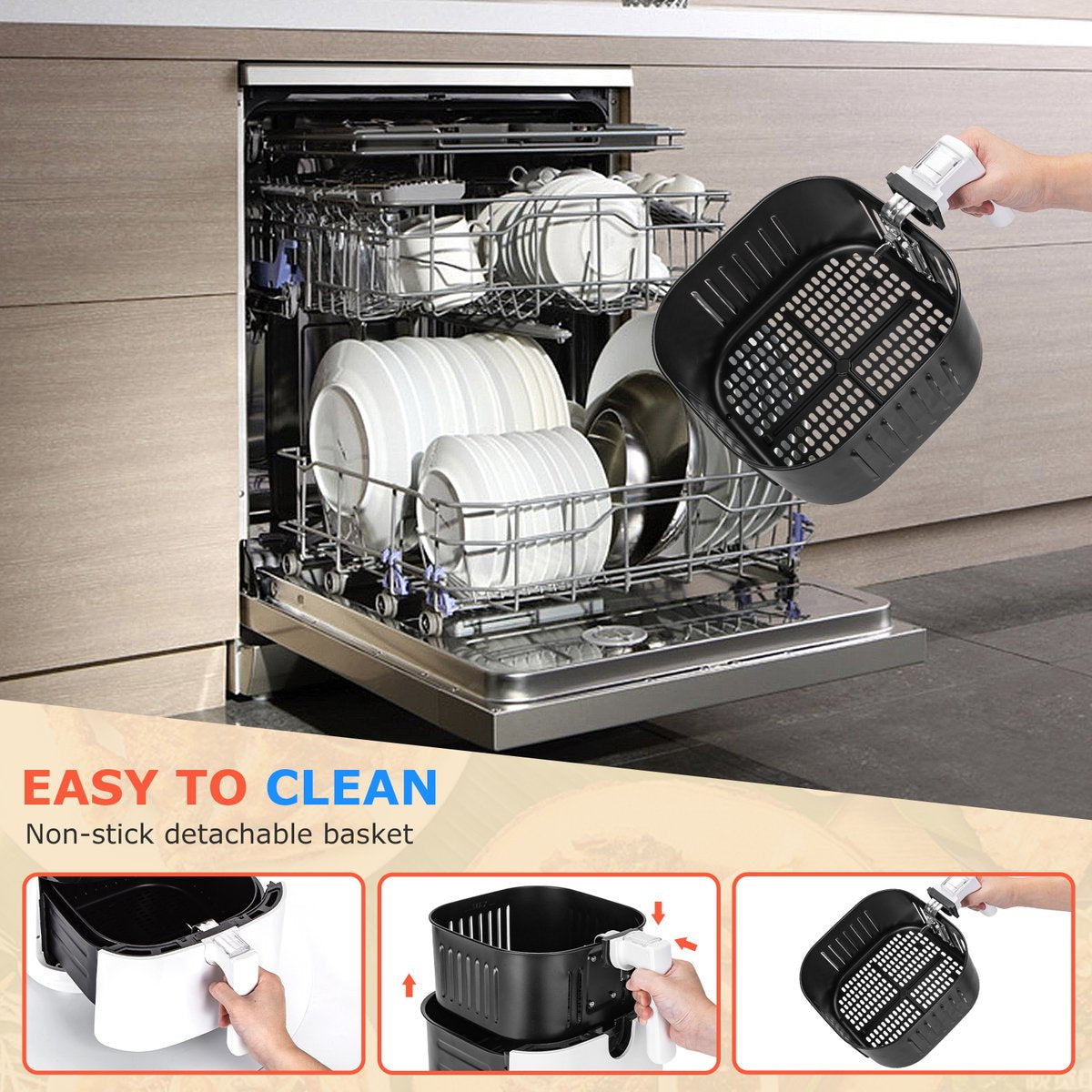 Aigostar Airfryer XXL - Heteluchtfriteuse - 7L - 1900W - Wit