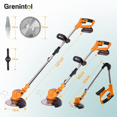 Grenintol 4-in-1 Grastrimmer - Grastrimmer Accu - Kantenmaaier & Bosmaaier Met 2x2000mAh Accu + Lader - 90° Verstelbare Snijkop, Elektrische Bosmaaier Met Dubbele Handgreep & Veiligheidsvergrendeling - Multifunctioneel Voor Tuin & Park