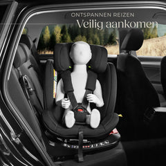 tectake® Draaibare Autostoel - Kinderstoel - i-Size / Isofix Autostoeltje - Zitverhoger - Kinderzitje auto - Autozitje - 5-punts-gordel - Vanaf geboorte tot 150cm/36kg