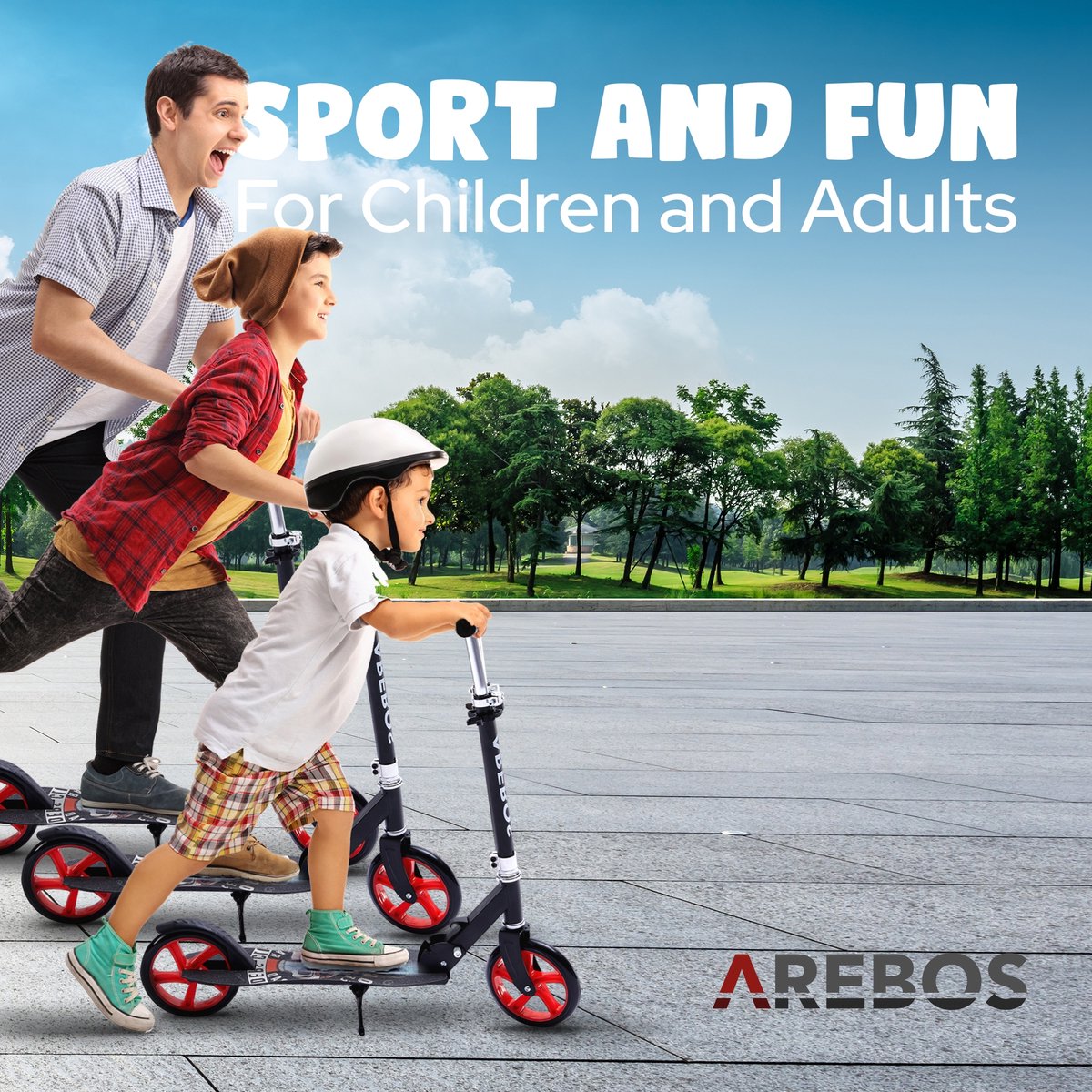 AREBOS Stepjes - Kinderstep - Voor Jongens en Meisjes vanaf 8 Jaar - tot 100kg - Rood