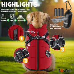 Hondenjas - Hondentrui - Winter - XL - Rood - LOVPET®