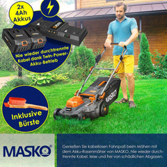 MASKO® Elektrische grasmaaier - Grastrimmer - 37cm - Grijs •