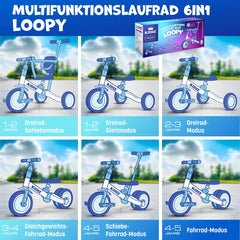 KIDIZ® Loopfiets 6in1 - Driewieler - Kinderfiets - 1-5 Jaar - Blauw