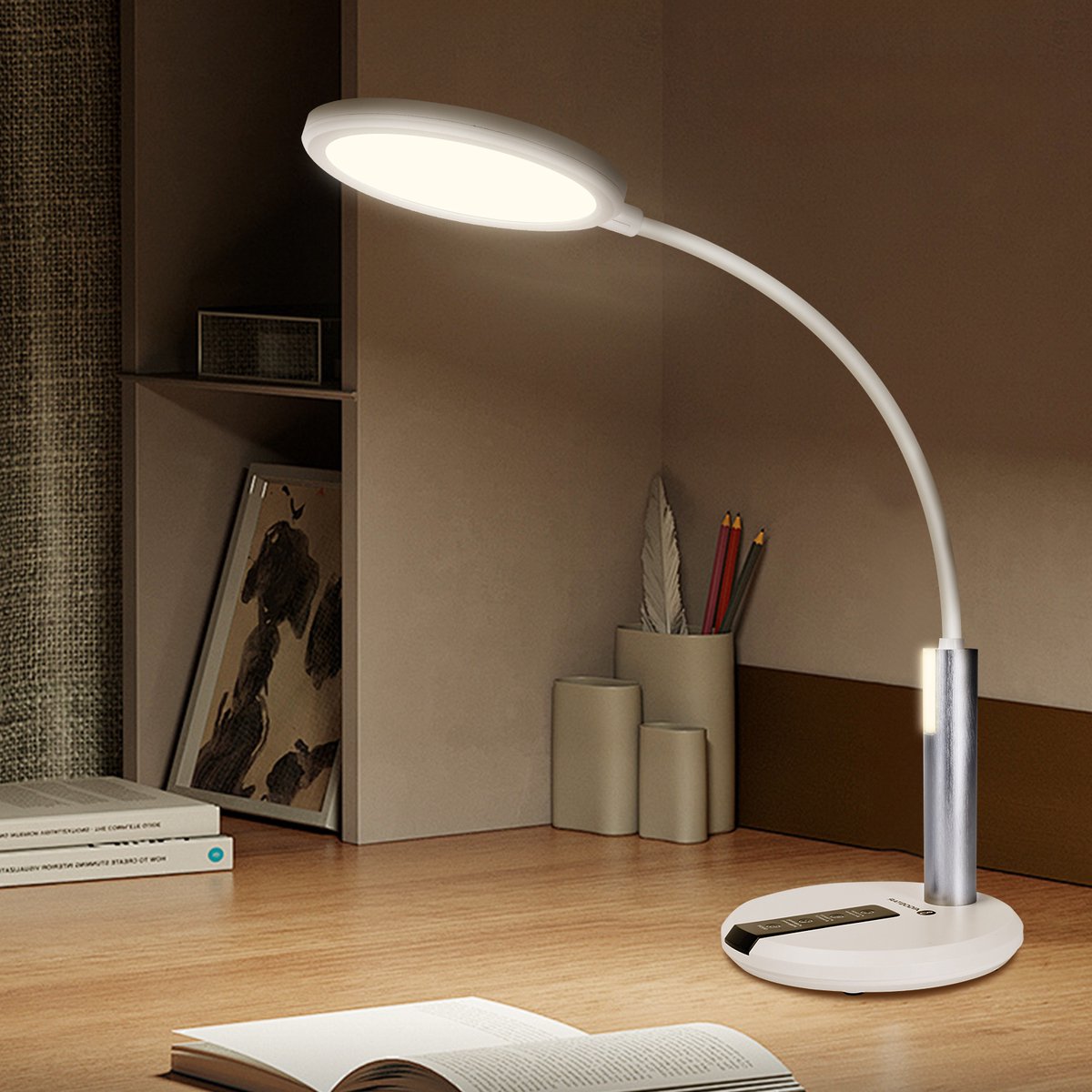 Aigostar Bureaulamp LED - Dimbaar - Tafellamp – Wit