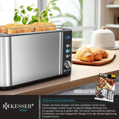 Broodrooster - Toaster - 4 sleuven - 1250W - Zilver