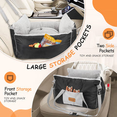 Nobleza 2AX - Luxe Hondenmand auto - Autostoel Hond - Hondenstoel auto - Automand hond - 58 x 56 x 33 cm - Zwart