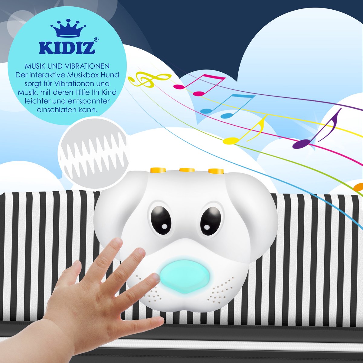 KIDIZ® 3in1 Babybedje - Campingbedje - Ledikant  - Grijs