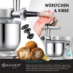 KESSER® 3-in-1 keukenmachine - Kneedmachine - 5,5L - Zilver
