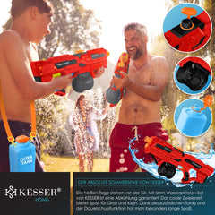 Waterpistool - Zwwer krachtig - Bereik 8 meter - Rood - KESSER®