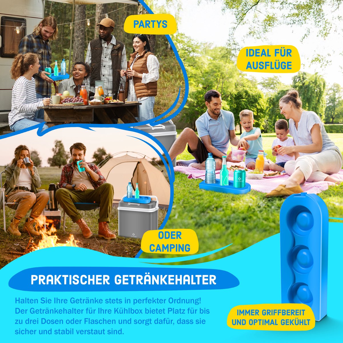 Koelbox Elektrisch – 12V en 230 volt - Coolbox - Frigobox - 24L – Grijs •