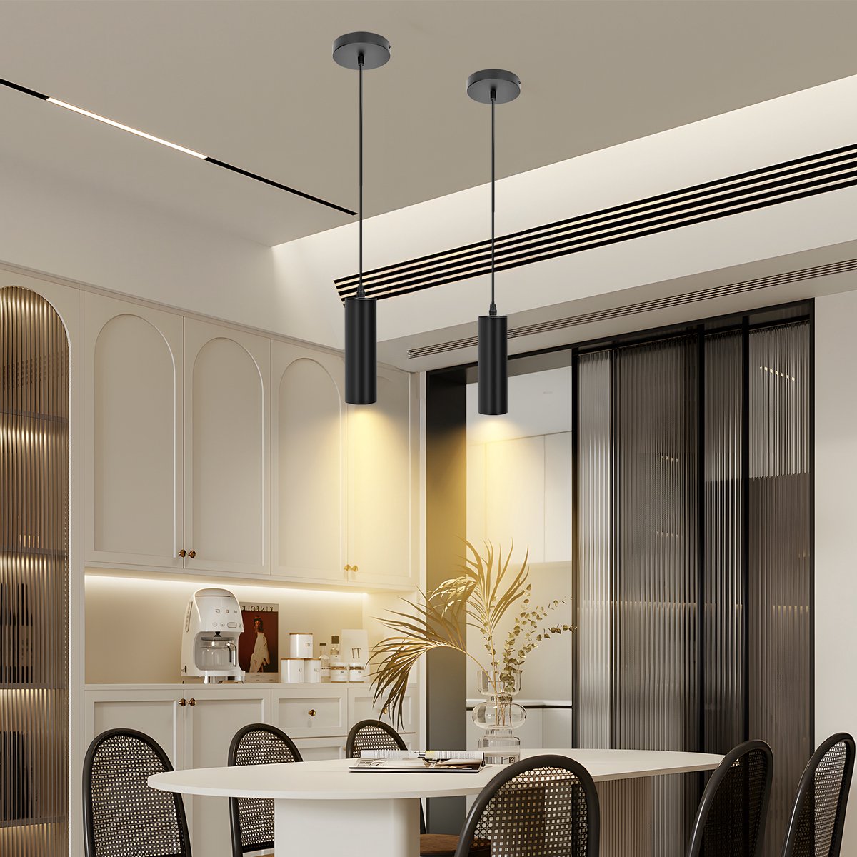 Hanglamp Industrieel - GU10 Fitting - 2 stuks - Zwart - Aigostar