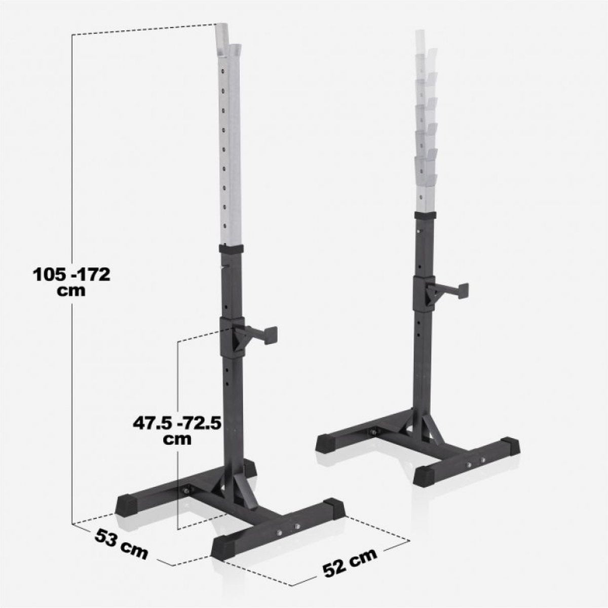 Gorilla Sports Haltersteunen - Squat Rack - Verstelbaar