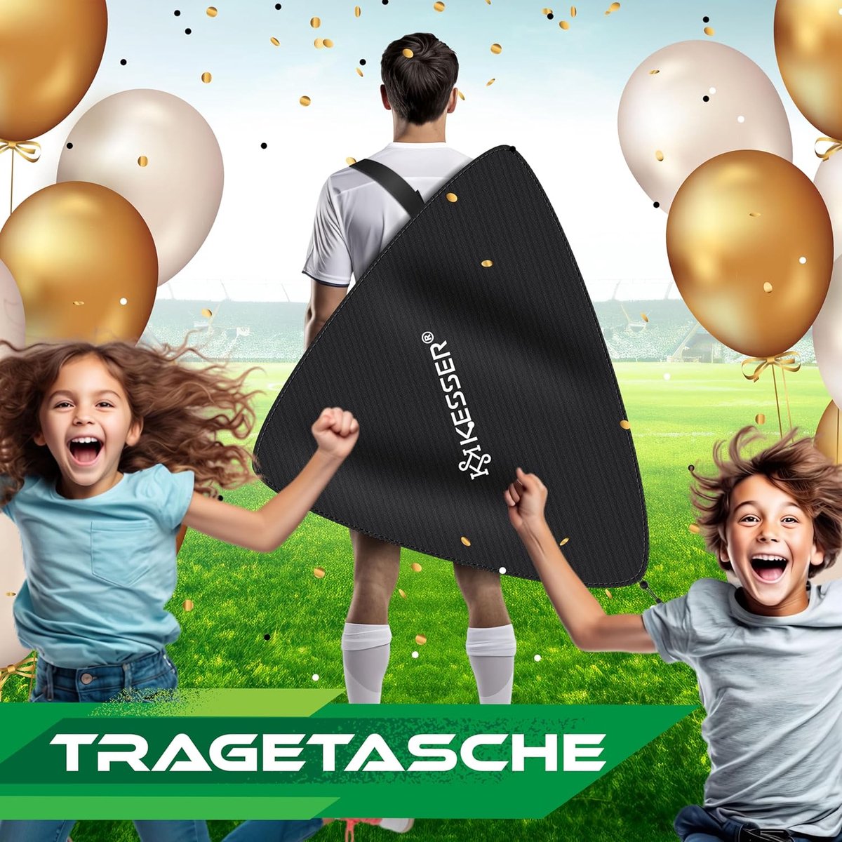 KESSER® Voetbaldoel voor kinderen - Pop-up - set van 2 - Zwart / Geel