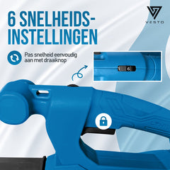 Vesto® Bladblazer op Accu - Compacte en Draadloze Bladblazer voor Tuin en Oprit - Lichtgewicht en Krachtig - Geschikt voor Bladeren en Tuinafval - Inclusief Oplader