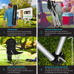KESSER® Campingstoel - Visstoel - Vouwstoel - Zwart