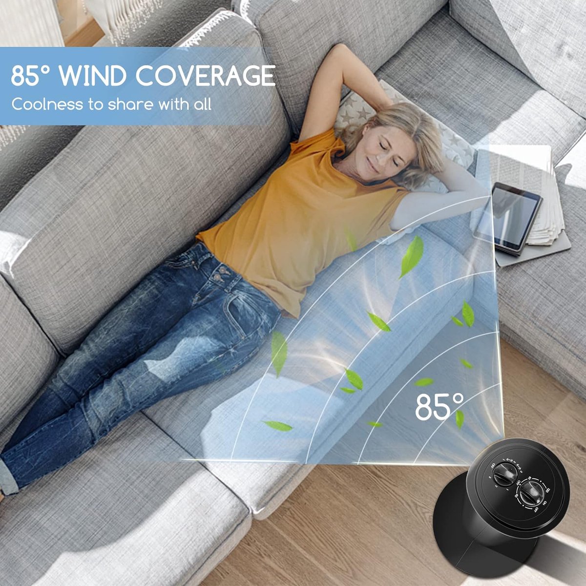 Taylor Swoden Torenventilator - Fluisterstil - Oscillatie - Zwart