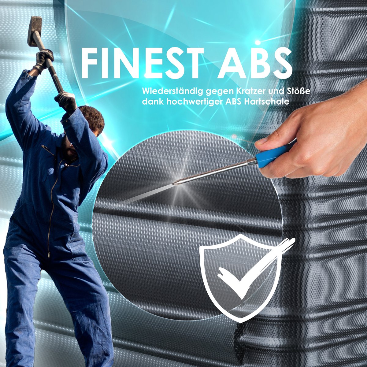 KESSER® Reiskoffer - 84L - ABS - Antraciet