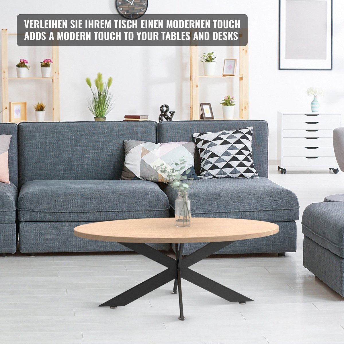 Miadomodo Spider Tafelpoten - Tafelonderstel - Frame - Staal - Zwart - 98 cm