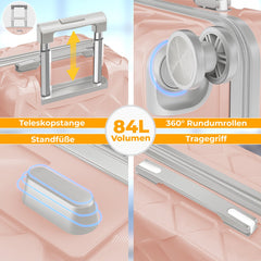 KESSER® Reiskoffer - 84L - ABS - Roze