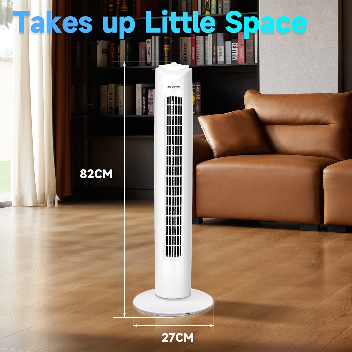 Aigostar Aircooler - Luchtkoeler - Ventilator - Torenventilator - Wit •