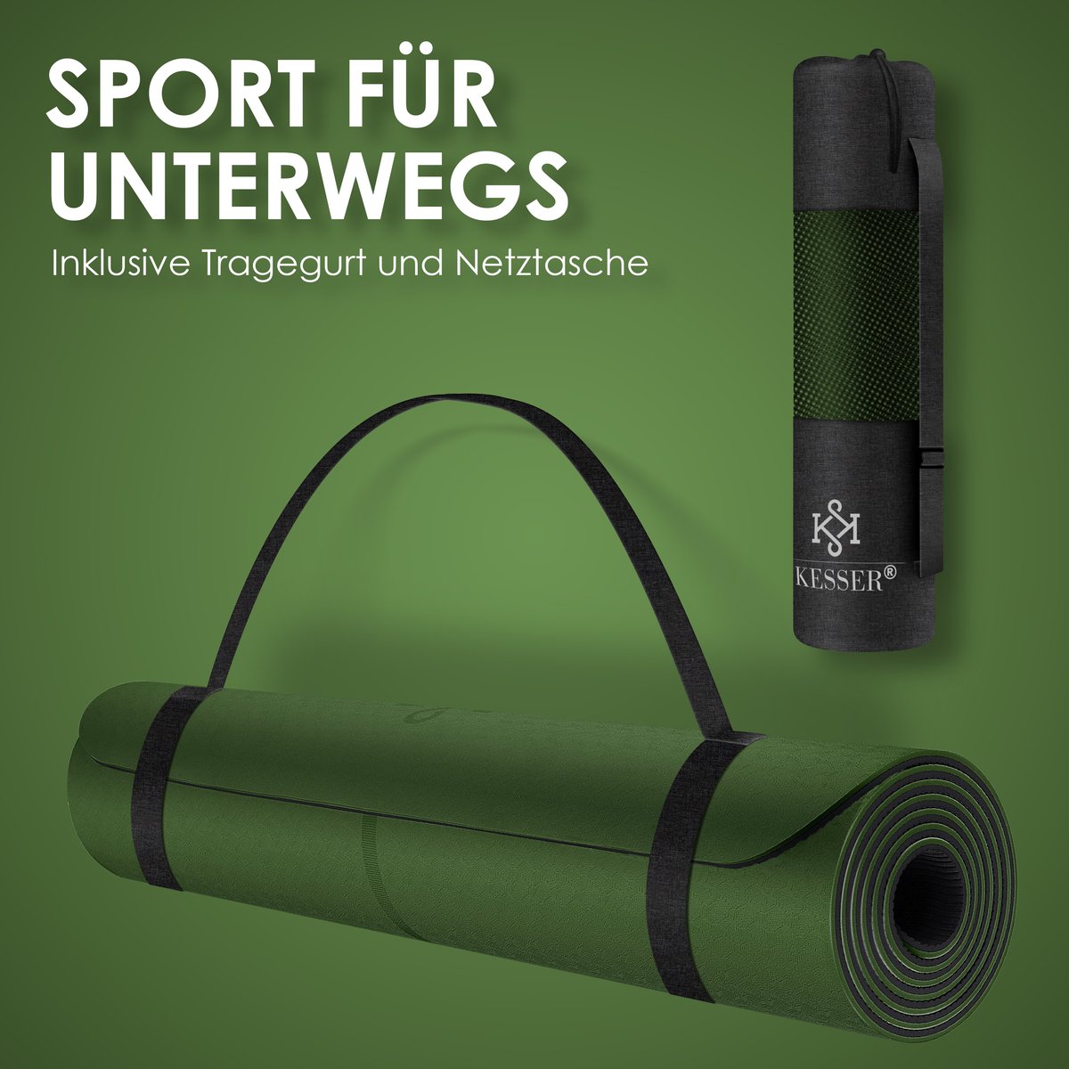 Yoga mat - Fitness mat - Sport mat - Anti slip - Extra dik - Groen