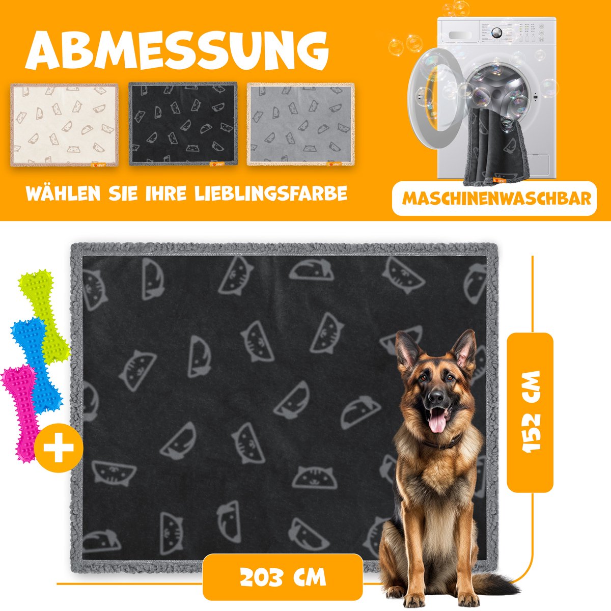 LOVPET® XXL Hondendeken  - Waterdicht  - 152x203cm - Zwart