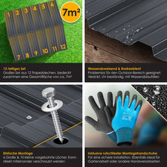 KESSER® Dakplaten - Dakpanelen - Golfplaten - 12 stuks - Antraciet •