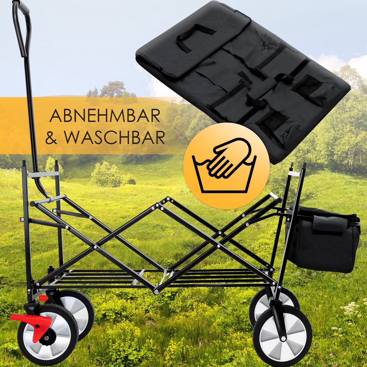 KESSER® Bolderkar - Opvouwbaar - Bolderwagen - Zwart
