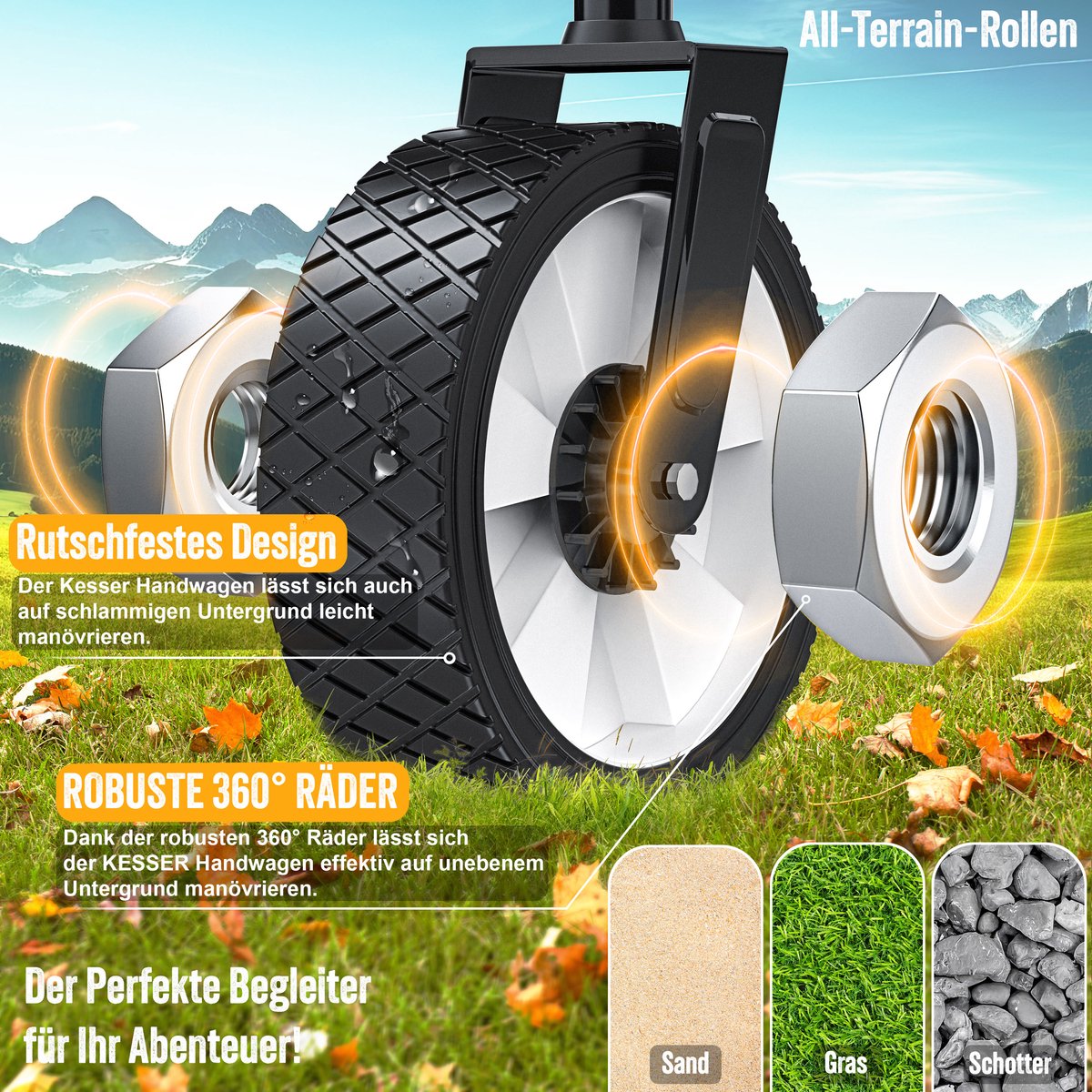 KESSER® Bolderkar - Opvouwbaar - Bolderwagen - Zwart