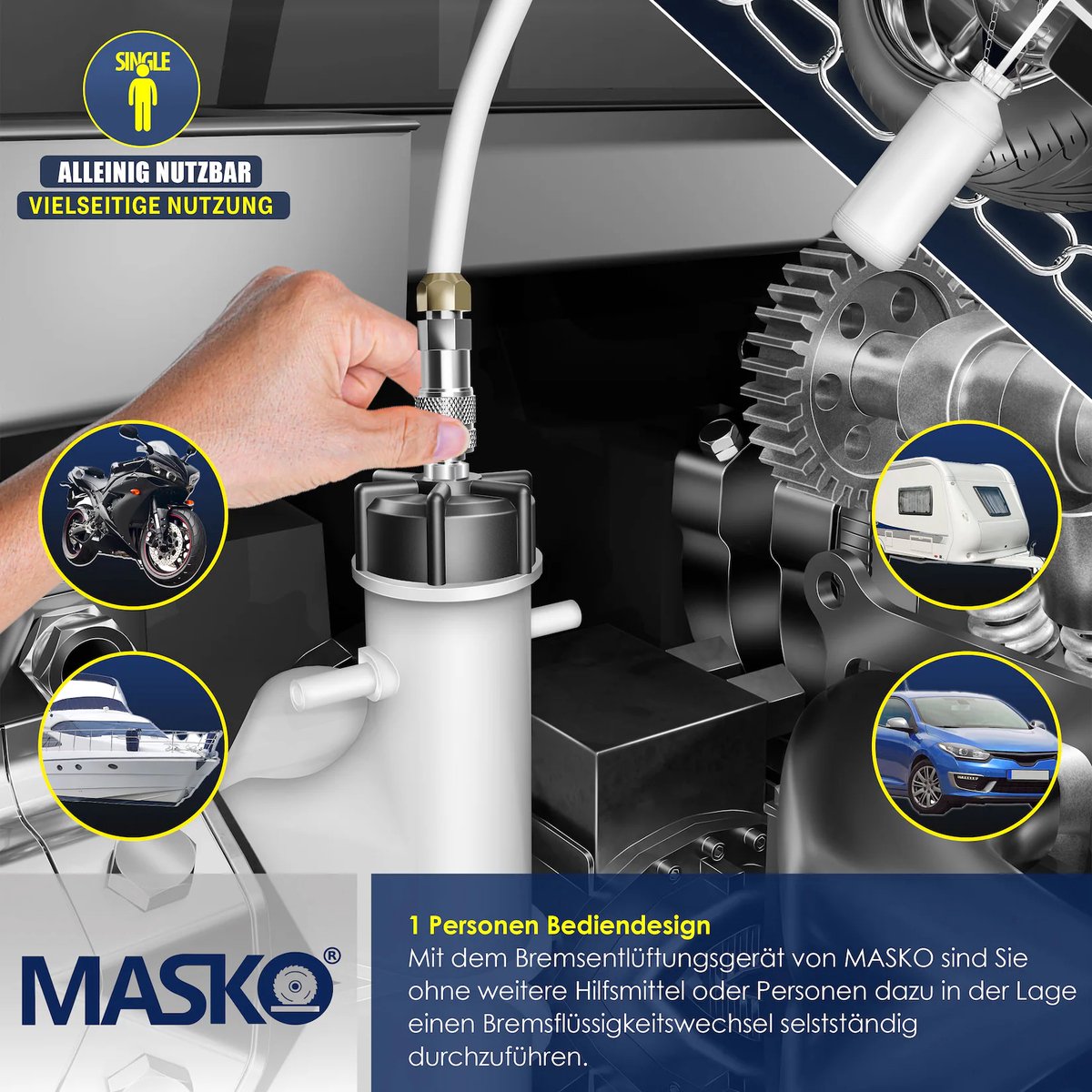 MASKO® Remontluchtingsapparaat - Remontluchter Auto - 3L - Wit