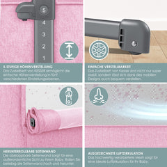 KESSER® 3in1 Ledikant - Babybed - Verstelbaar - Inklapbaar - Beige
