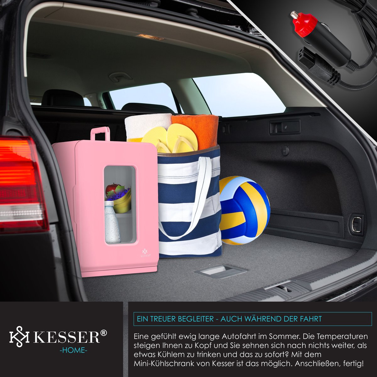 KESSER® Mini Koelkast - 15 Liter - Koelbox - Roze