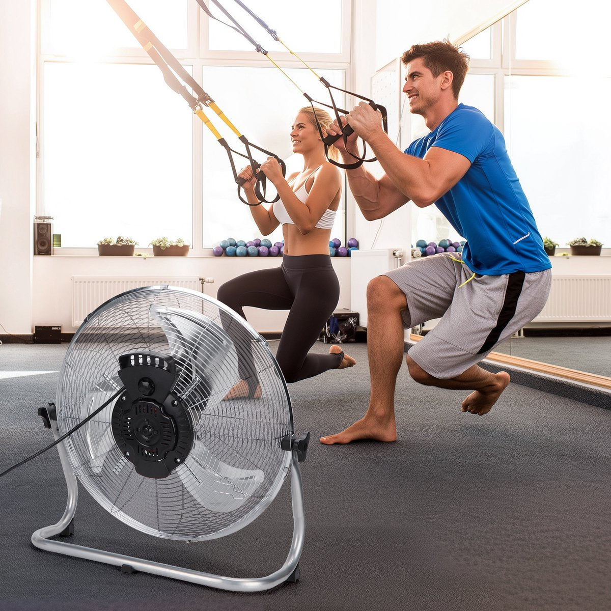 Aigostar Vloerventilator - Chroom - Ø 51 cm - 3 snelheden - 100W