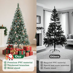 Kerstboom met sneeuw - Kunstkerstboom - 180 cm - Met standaard - Aigostar