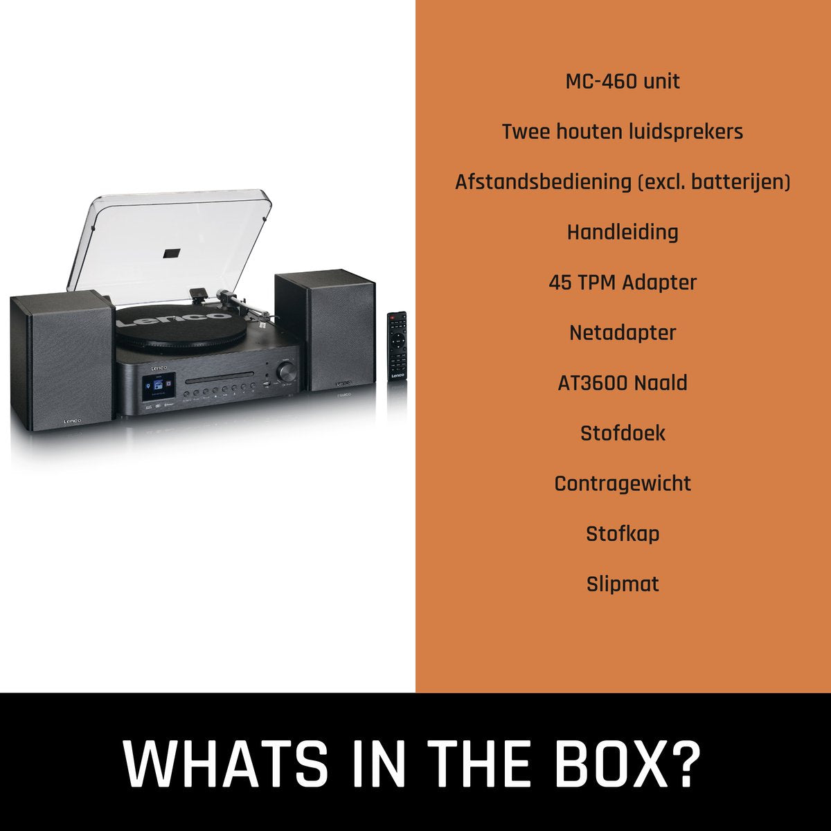 Lenco Platenspeler - Stereoset met DAB en Bluetooth - MC-460BK - Zwart
