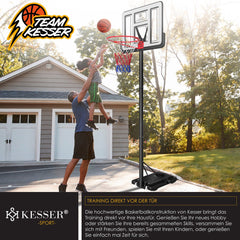 KESSER® Basketbalpaal - Basketbalstandaard - Verstelbaar - 230cm-305cm - Wit