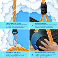 KIDIZ® Schommel Kinderschommel Set - Verstelbaar - Antislip - Zwart
