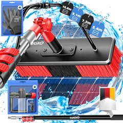 MASKO® Telescopische wasborstel - 5,4m - Incl. Wasborstel - Rood