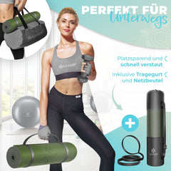 Yoga mat - Fitness mat - Sport mat - Anti slip - Extra dik - Groen