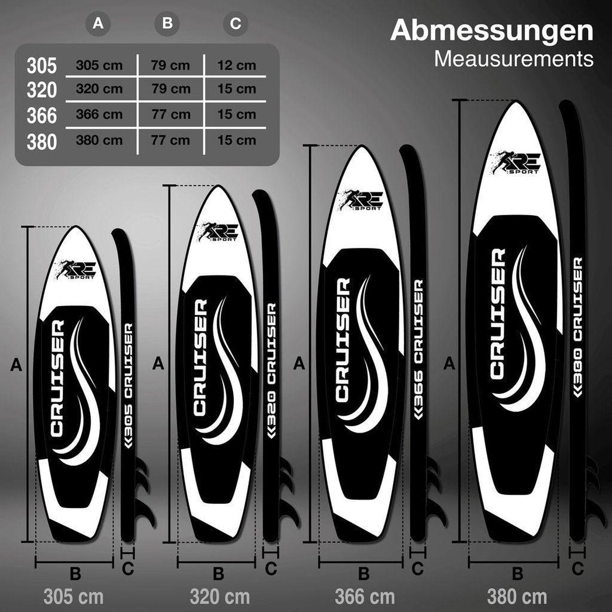RE: SPORT-SUP Board 305cm Zwart-supboard- opblaasbaar- stand up paddle set- surfboard --paddling premium