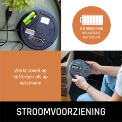 Lenco CD-300BK Discman - Draagbare Bluetooth CD en MP3 Speler - Anti-Shock Bescherming en oplaadbare Batterij - Zwart