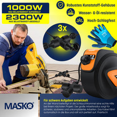 Masko® Kabelhaspel 20m - Verlengkabel - Oranje