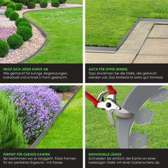 KESSER® Gazonrand - Tuinrand - 10m - 5cm - Grijs