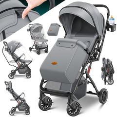 KIDIZ® Kinderwagen - Buggy - Kinderbuggy - Grijs