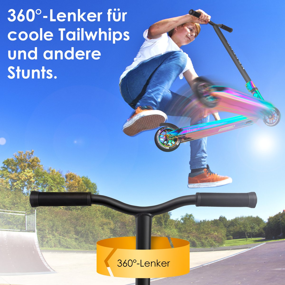 KESSER® Stuntstep - Step voor Volwassenen en Kinderen - Regenboog •