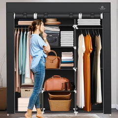KESSER® Kledingkast - Opvouwbaar - 150x45x175cm - Zwart