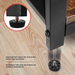 Miadomodo - Vintage Halfopen Kast met 3 Planken - Industrieel/Vintage Design - Bijzetkast - Commode - Woonkamerkast - Stalen Frame - 72x32x80cm - Bruin