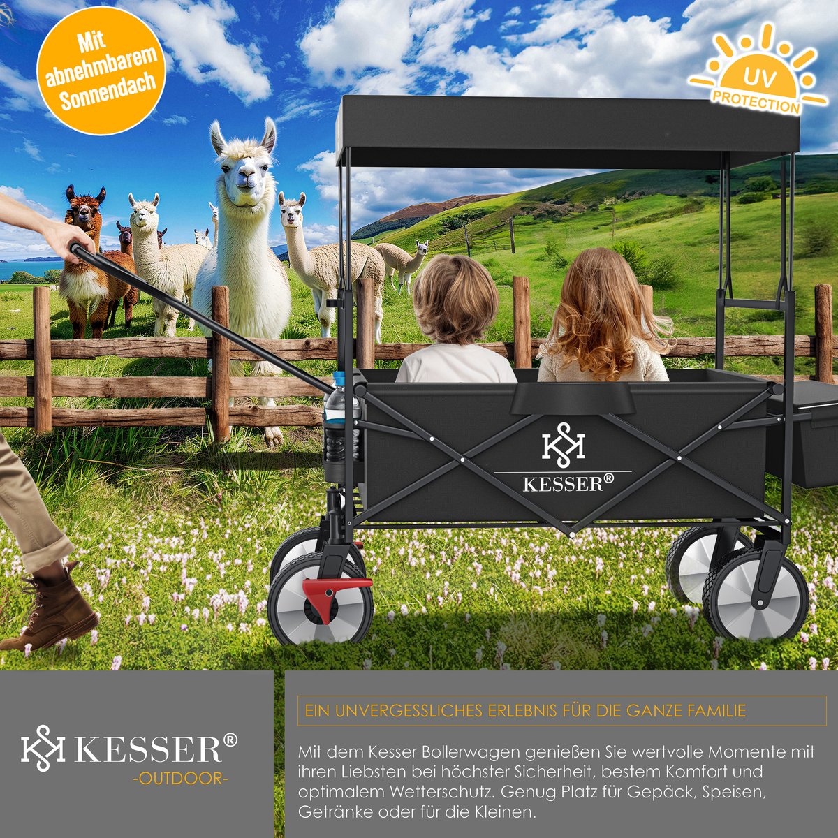 KESSER® Bolderkar - Opvouwbaar - Bolderwagen - Zwart