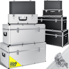 Masko® Opbergkist - Set van 3 - Aluminium Opbergbox - Zilver